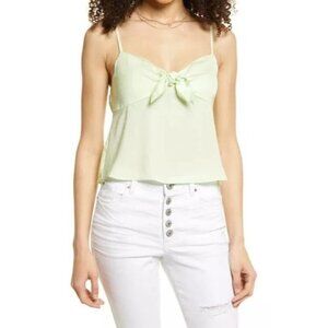 BP Womens Size Medium Bow Detail Front Camisole Tank Top in Lime Green 2274